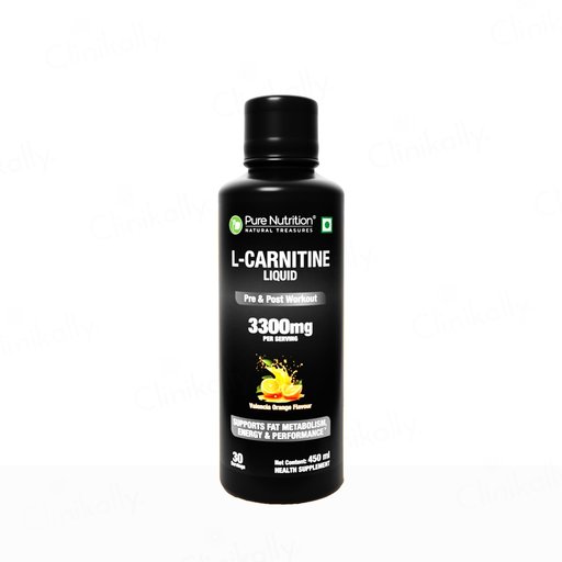 Buy Pure Nutrition L-Carnitine 3300mg Pre & Post Workout Liquid - Valencia Orange Flavour Online at Best Price