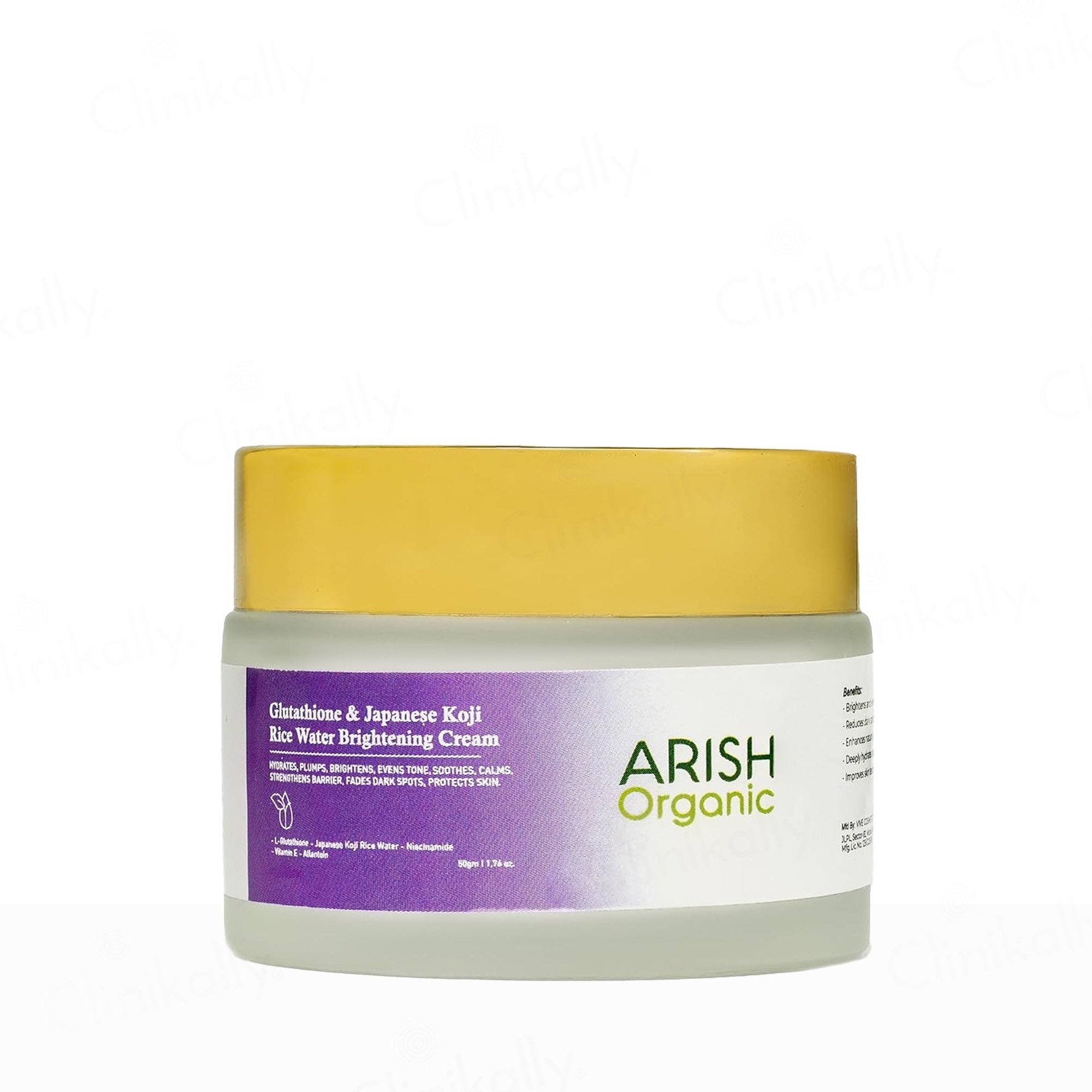 Buy Arish Organic Glutathione & Japanese Koji Rice Water Brightening Cream Online at Best Price