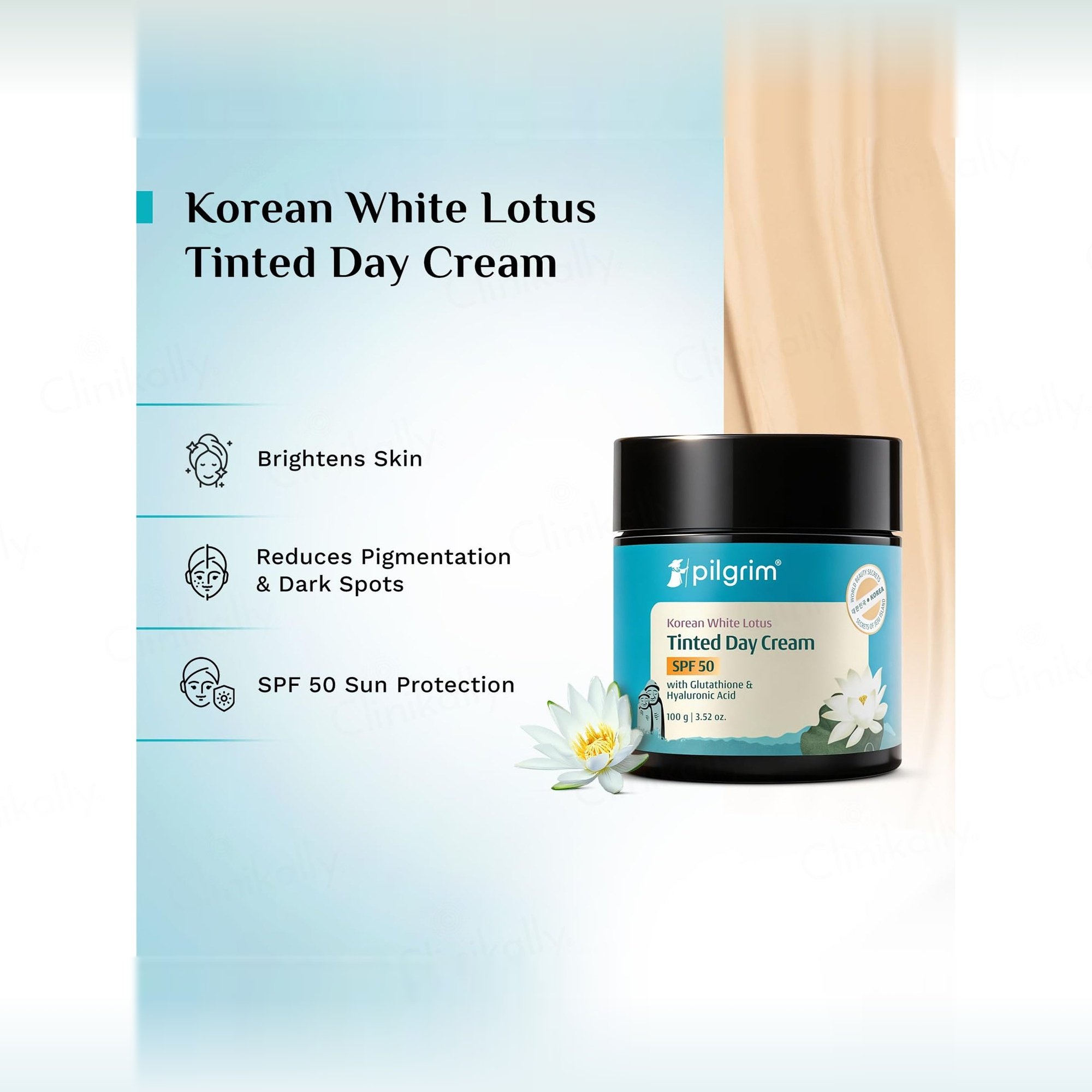 Buy Pilgrim White Lotus Day Cream SPF 50 With Camellia & Yugdugu