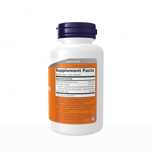 Buy Now Foods Glutathione 500mg Dietary Supplement Veg Capsule Online at Best Price