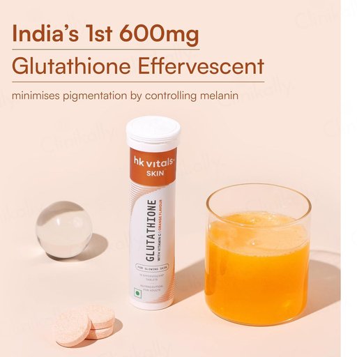 Buy HK Vitals Glutathione With Vitamin C Effervescent Tablet - Orange Flavour Online at Best Price