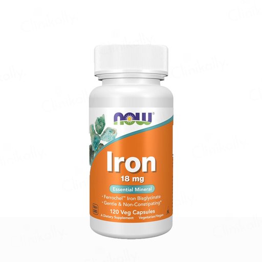 Now Foods Iron 18mg Dietary Supplement Veg Capsule
