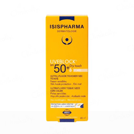 Isispharma UVE Block Tinted Dry Touch Ultra-Fluid Sunscreen SPF 50+ PA++++ (Claire/Light)