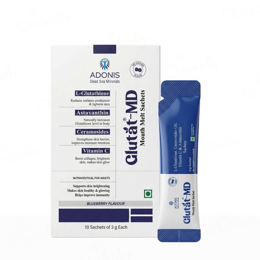 Buy Adonis Glutat-MD Mouth Melt Sachet - Blueberry Flavour Online at Best Price