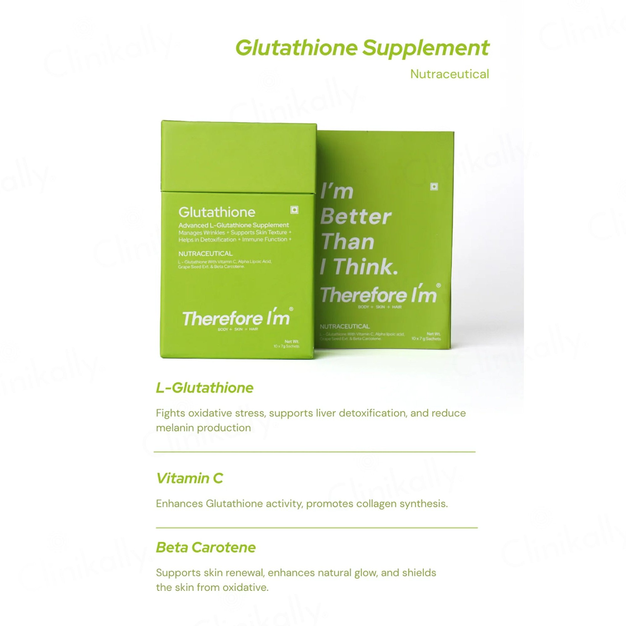 better than l glutathione Buy Therefore I'm Advance L-Glutathione 600mg Supplement Sachet Online at Best Price Deli Skin Nano White Lotion