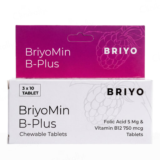 Briyo Briyomin B-Plus Chewable Tablet Natural Raspberry Flavour