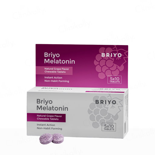 Briyo Melatonin 3 mg Chewable Tablet - Natural Grape Flavour
