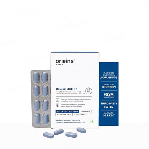 Origins Nutra Calcium + D3 + K2 Health Supplement Veg Tablet